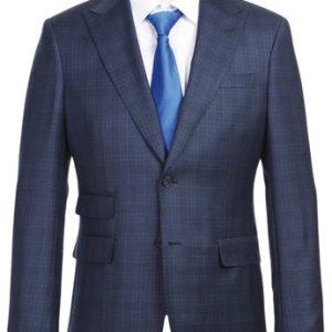English Laundry Mens Suit EL82-66-415-GRY-BLUE Wool Suit