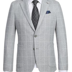 Pellagio PS23-8-WHT-GRY-PLAID Mens Blazer