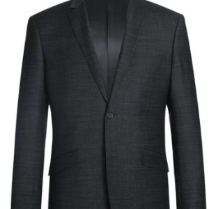 Renoir Men's Suit 558-2-CHAR (Two Piece Slim Fit Wool Blend Suit)