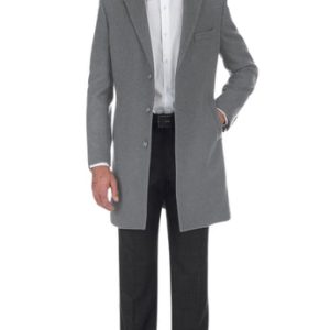 English Laundry Mens Coat EL53-01-092-LG ( Wool Blend Breasted Light Grey Top Coat )