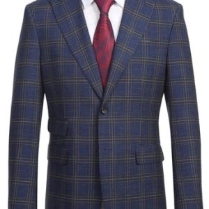 Renoir Men's Suit 12-52-410EL-NAVY ( Check Suit )