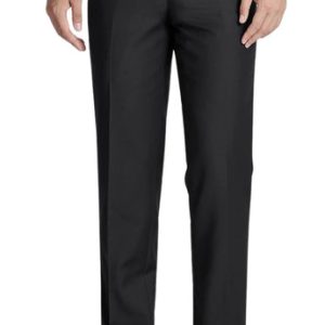 Renoir Mens Pant 508-1-BLK ( Regular Fit Flat Front Wool Suit Pant )