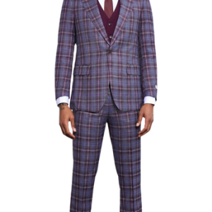 Stacy Adams SM177H1-25-WINE-GRY Mens Suit