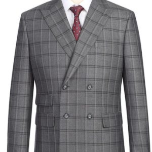 English Laundry Mens Suit 22-50-092EL-GRY ( Double-breasted Gray Check Suit )