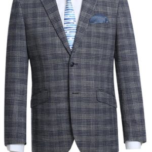 Renoir 294-13 Men's Slim Fit Stretch Checked Blazer