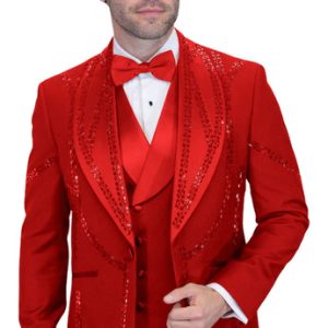 Statement CHIC-RED-3PC Mens Tuxedo