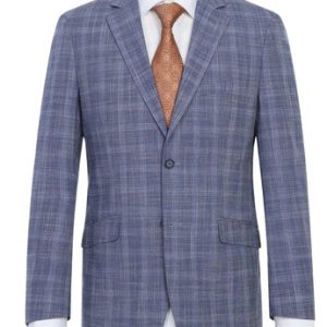 Renoir Men's Suit 293-24-BLUE (Slim Fit Checked Suits)