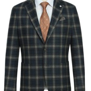 Pellagio Mens Blazer PF23-12-NAVY-BRN