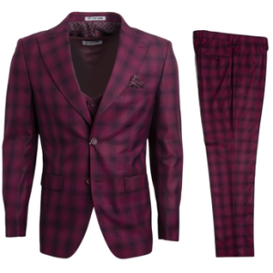 Stacy Adams-SM107H1-BURG Mens Suit