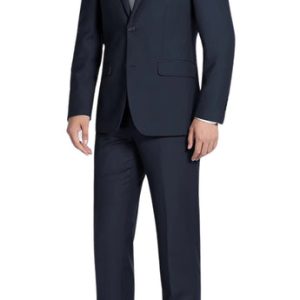 Renoir Mens Tuxedo 201-19-NAVY ( Slim Fit 2-Piece Shawl Lapel Tuxedo Suit )