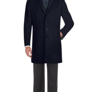 English Laundry Mens Coat EL53-55-495-GRY-BLUE ( Wool Blend Breasted Gray Blue Top Coat BIB )