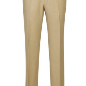 Renoir Mens Pants 508-4-TAN ( Regular Fit Flat Front Wool Suit Pant )
