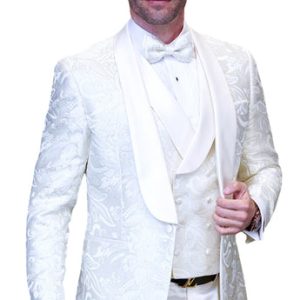 Statement DELANO-6-OFF-WHITE-3PC Mens Tuxedo