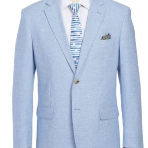 Renoir Mens Coat 610-6-BLUE ( Classic Fit Blazer Linen/Cotton Sport Coat )