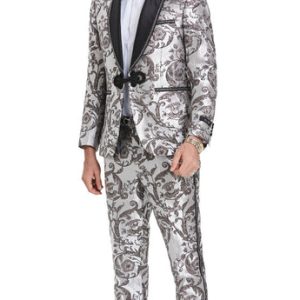 Tazzio M387SK-SIL Mens Suit