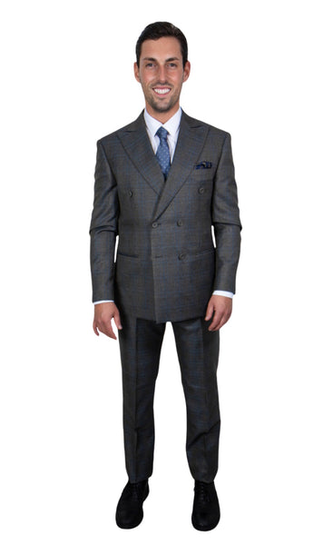 Heroim-SM105H1-GRAY-BLUE Mens Suit