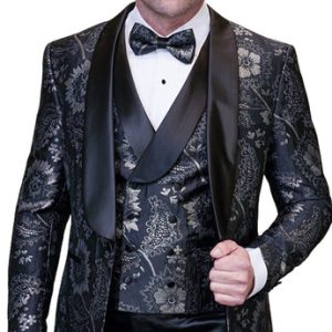 Statement DELANO-3-BLACK-3PC Mens Tuxedo