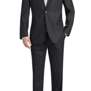 Renoir Men's Suit 555-3-DARK-GREY (2-Piece Notch Lapel 100% Wool Suit)