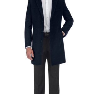 English Laundry Mens Coat EL53-01-410-NAVY ( Wool Blend Breasted Navy Top Coat )
