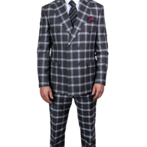 Stacy Adams-SM103H1-BLK-GRY Mens Suit