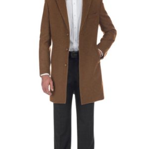 English Laundry Mens Coat EL53-01-600-CAMEL ( Wool Blend Breasted Camel Top Coat )