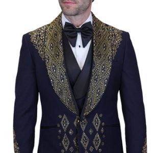 Statement GIOVANI-BLACK-GOLD Mens Tuxedo