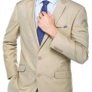 Renoir Men's Suit 203-11-KHAKI (2-Piece Slim Fit Single Breasted Notch Lapel Suit)