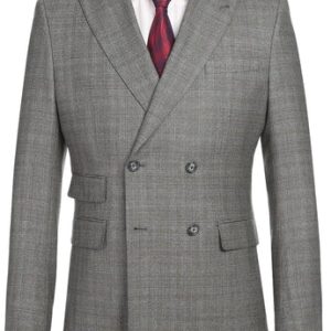 English Laundry Mens Suit EL12-60-093-GRY ( Double-breasted Gray Check Suit )