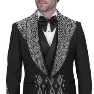 Statement GIOVANI-BLACK-SILVER Mens Tuxedo